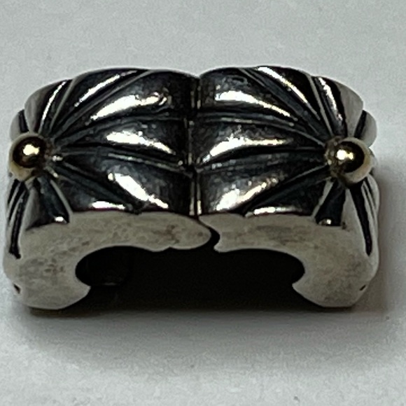 Retired Pandora Two Toned 14 K Gold Sunburst Clip - Picture 3 of 5